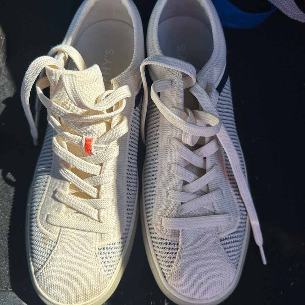 Rothy's Cream and Black Athletic Shoes